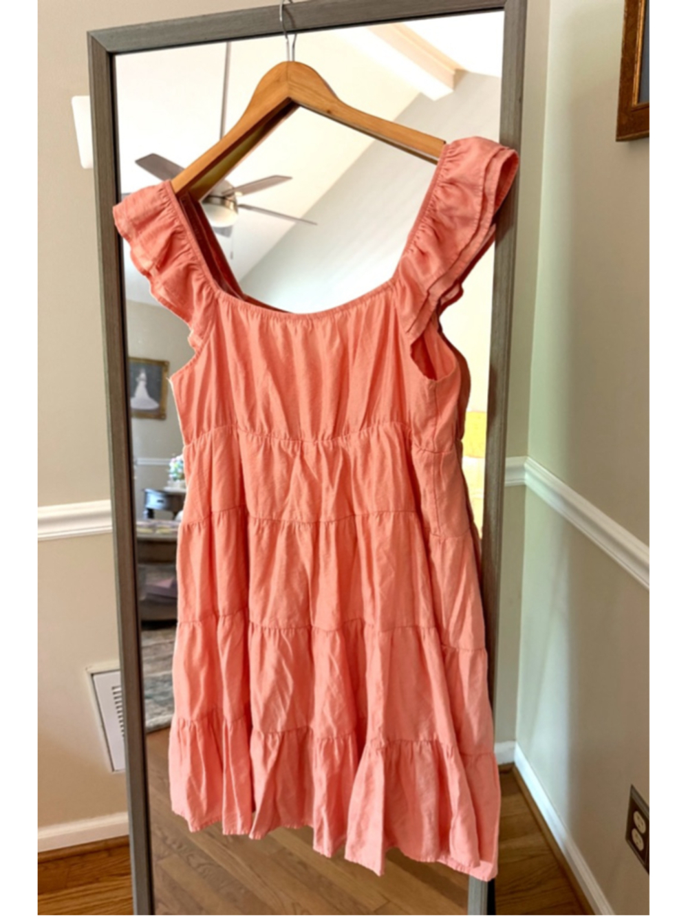 Women's Blu Pepper Coral Tiered Mini Dress XL - Picture 3 of 4